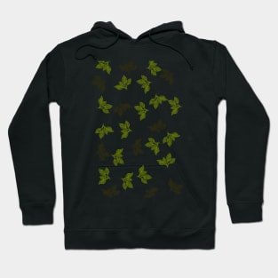 green flora leaf pattern Hoodie